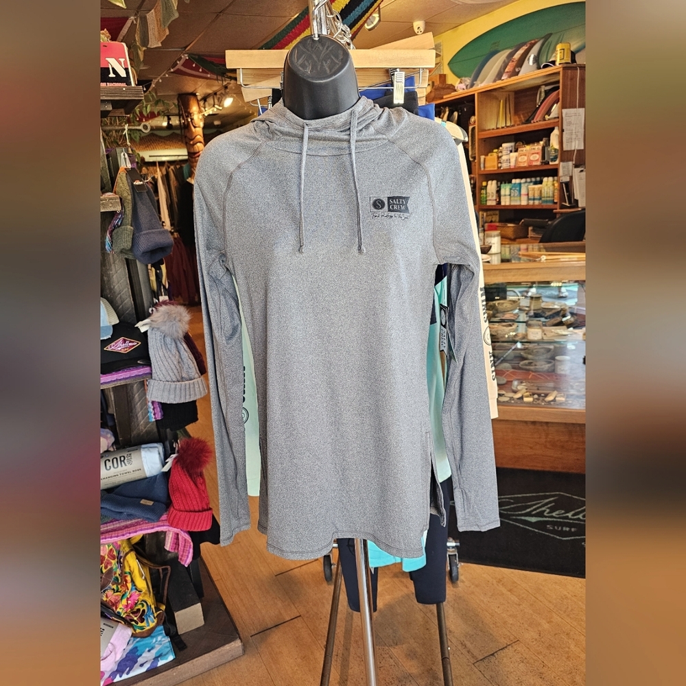 Salty Crew hoodie, charcoal, sun shirt